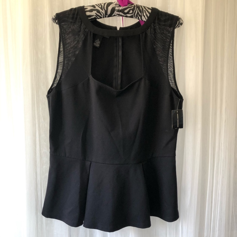 I-N-C International Concept black peplum top shirt